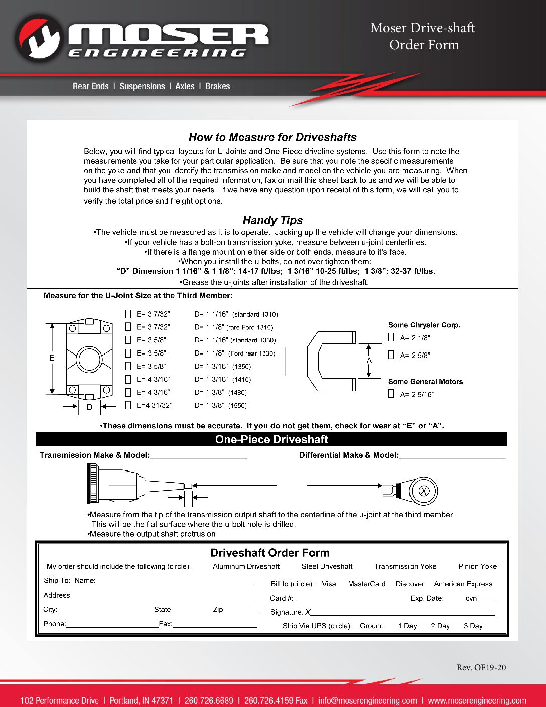 Order Forms & Instructions Moser Engineering