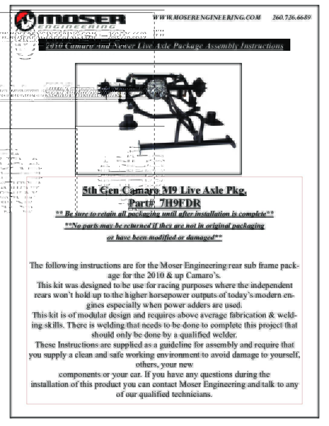 Order Forms & Instructions Moser Engineering